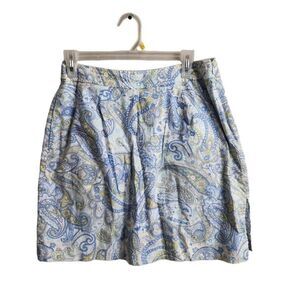 To A Tee Paisley Blue Green Golf Skort Cotton Size 8